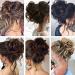 Claw Messy Bun Hairpiece Clip - Wavy Curly Chignon for Women & Girls Dark Brown - Buy Online on GoSupps.com