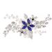 Bridal Sapphire Crystal Hair Comb Pearl Blue Crystal Leaf Marquise Hair Piece Prom Party Festival Wedding Hair Accessories for Women and Girls (Silver) Hair Comb Slides - Buy Online on GoSupps.com