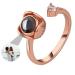 Zopmopae custom photo projector ring personalized photoring for women adjustable crown-shaped promising rings for engagement wedding anniversary birthday A-rose gold