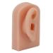 Fake ear model Right ear silicone human ear model reusable soft flexible acupuncture earring display practice training (dark skin color)