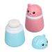 2 Pack Baby Powder Container with Powder Puff Cute Bear Baby Face Body Powder Dispenser Powder Puff Case Body Powder Puff and Container for Baby Newborn Bathing and Travel Puff Empty Box