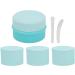 Leakproof Silicone Cream Jars Travel Set with Sealed Lids Spoon for Toiletries Refillable Containers for Hair Clips Pills - Blue - Buy Online on GoSupps.com
