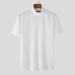 Men's High Collar Turtleneck Short Sleeve T-Shirt Solid Y2-White | Medium - Buy Online on GoSupps.com