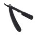FRCOLOR Engraved Razor Holder Trimming Shaver Holder Straight Razor Barber Razor Shaving Beard Cutter Eyebrow Cutter Holder Man Shaver Close Shaving Razor Tool Manual Stainless Steel 1 Count (Pack of 1) Black