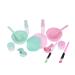 Beaupretty Facial Mask Bowl Set Silicone Facial Mask Brush Applicator Spoon Spatula with Facial Sponge for Women 2set(Pink Green)