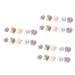 COHEALI 30 Pcs Silk Flower Fabric Chiffon Flowers Sewing Flower Cloth Flower Craft Flower Perm Flower Head Picture 1x3pcs 4*4CMx3pcs