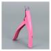 SJLS 1PC Professional Nail Art Clipper Cutter Gel False Nail Tips Edge Cutters Stainless Steel U One Word Clippers Manicure Tool (Color : Pink)