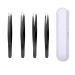 4-Piece Professional Stainless Steel Tweezers Set Precision Tweezers for Ingrown Hair Facial Hair Splinter Blackhead and Tick Remover