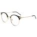 Firmoo blue light reading glasses 2.0x for women men anti-blue lights computer glasses with prescription round transparent reading aid blue lights protective glasses blind-free scratch-resistant 2.0x black and gold