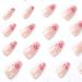 24PCS Pink Flower Press on Nails - Medium Square Glossy False Nails with Glue for Women - Spring Nail Decoration with Cute Flowers Design - Buy Online on GoSupps.com