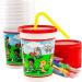 Leakproof 12oz Kids Party Cups With Lid and Straw 25Pk. Super Durable and Dishwasher-Safe With BPA Free Material is Reusable or Take and Toss! Great for Child Birthday Parties  Travel or Bathroom Cup