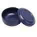 Shaving Bowl with Lid Wide Mouth Iron Shaving Soap Mug Easy to Lather Large Capacity Shaving Cream Cup (Dark Blue)