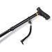 Walking Stick Adjustable Crutch Lightweight Aluminum Cane with Five-Section Telescopic with Handrails Cane for Daily Living Aid (Black) (Without LED Light) - Buy Online on GoSupps.com