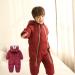 JiAmy Baby Girls' Snowsuit Romper | Winter Hooded Jumpsuit | Burgundy 18-24 Months - Buy Online on GoSupps.com