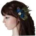 Feather Peacock Hair Clip Natural Feather Fascinator Barrette with Sparking Rhinestone  - Buy Online on GoSupps.com