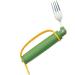 Adaptive Disabled Utensils Forks Elderly Anti-Shake Forks Easy Grip Cutlery with Adjustable Strap Non-Slip for Elderly Parkinson Arthritis Handicap Green