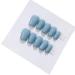 Handmade Wear Nail Summer Candy Color Solid Color Short Finished Blue Nail Patch Reusable Detachable(M)