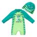 upandfast Baby Boy Swimwear Infant One Piece Zip Swimsuit UPF 50+ Sun Protection Toddler Bathing Suit with Sun Hat 9-12 Months Dinosaur