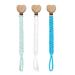 Pack of 3 pacifier chains cotton pacifier strap baby pacifier chains for newborn girls and boys bibs (white + blue + blue)