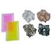 2 Double Sided Lice Removal Combs with 4 Glossy Silk Satin Hair Scrunchies - Effective Lice Comb with Fine Tooth and Stylish Hair Accessories for All Hair Types - Perfect for Daily Use (Yellow Rose)