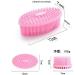 Silicone Body Scrubber Brush for Bath and Shower - Hygienic Skin-Friendly Exfoliating Scrubber - Pink - 80x135mm - Buy Online on GoSupps.com