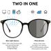 Buy Firmoo Update Blue Light Blocking Glasses | Photochromic Sunglasses for Men & Women | Anti Glare Chic Round Computer Glasses in Black - Buy Online on GoSupps.com