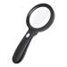 Handheld Magnifying with Light 40X Illuminated Magnifier 12 LED Lights Compatible with Child Elderly Seniors Reading Black Good Times