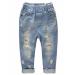 KIDSCOOL SPACE Retro Toddler Little Child Rippd Holes Elastic Waist Fashion Jeans 2-3 Years Light Blue-4066