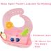 Vicloon Silicone Baby Bib - Waterproof & Adjustable Weaning Bib with Food Catcher Pocket - Unisex Toddler Bib (Pink) - Buy Online on GoSupps.com