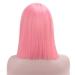 This Is A Wig Pink Wig Short Straight Synthetic Wig Women's Blunt Cut Wig Can Role Play Middle Part Natural Hair 14inches fense
