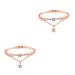 Healeved 2pcs Gemstone Bracelet Crystal Bracelets Open Star Pendant Bracelet Cuff Bracelet Star Bangle Gold Bangle Bracelet Jeweled Bangle Bracelet Women's Bracelets Diamond Miss Jewelry Rose Goldx2pcs 19.5*1.2cmx2pcs