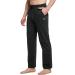 Baleaf Men's Cotton Leisure Jogging Pants | Straight Leg Sports & Yoga Pants | Black Long Training Pants with Pockets - Buy Online on GoSupps.com