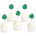 48 Pcs Glitter Tropical Leaves Cupcake Toppers Green Jungle Plants Cake Picks Palm Leaf Cake Toppers Summer Tropical Theme Cake Decorations - Buy Online on GoSupps.com