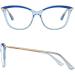 Retro Cat Eye Blue Light Blocking Reading Glasses for Men & Women - Trendy Large Computer Readers - Anti Eyestrain - Blue Size 2.5x - Buy Online on GoSupps.com