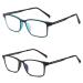 CAMKIDS Reading Glasses Men 2 Pack Titanium Metal TR90 Fashionable Anti Blue Light Reading Glasses for Men and Women Black&Blue 1.5 x