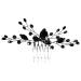 Beatifufu Black Crystal Hair Accessories Inserted Hair Comb Women Hair Accessories Women Hair Comb Elegant Headdress Fashion Insert Comb Rhinestone Hair Comb Women Insert Comb