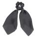 ROWAG Silk Scarf Scrunchies for Women Hair Ribbon Ponytail Holder Hair Ties (Black)
