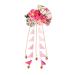 FRCOLOR Japanese Kimono Hair Clip with Flower and Tassel Pink