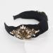 Yusier Baroque Rhinestone Crystal Headband for Women - Exquisite Embroidered Wide Hairband in Black - Buy Online on GoSupps.com