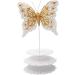 Set of 12 Gold Glitter Monarch Feather Butterflies for Floral Arrangements and DIY Decor - Buy Online on GoSupps.com