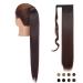 Wrap Around Ponytail Extension Ombre Synthetic 24 Inch Magic Paste Ponytail Straight Ponytail Extensions - Natural Black & Dark Auburn Straight 24 Natural Black & Dark Auburn