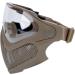 CMAIR4U Tactical Full Face Mask with 3 Anti-Fog Goggles - Steel Mesh Safety Protective Mask for Airsoft CS Shooting (Tan) - Buy Online on GoSupps.com