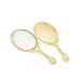 Jiuniu Handheld Mirror with Handle Vintage Compact for Personal Makeup Vanity Hand Held Mirror Tone Victorian Vanity Mirror 9.8x4.5in Golden