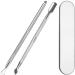 Nail Cuticle Pusher Cutter Set, KINGMAS 2pcs Gel Nail Polish Remover Tool Triangle Cuticle Peeler Scraper and Spoon Nail Cleanel Stainless Steel Manicure Tools 3 Count (Pack of 1) Silver