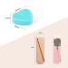 Travel Makeup Brush Holder | Silicone Portable Organizer & Cleaning Mat for Women | Essential Cosmetic Tools in Khaki - Buy Online on GoSupps.com