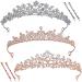 3 Pieces Rhinestone Crystal Tiaras Crowns Rhinestone Decor Crown Bridal Rhinestone Crown for Women Girls Wedding Prom Birthday Party