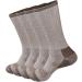 GKX Men's Merino Wool Moisture Wicking Outdoor Hiking Heavy Duty Work Cushion Crew Socks Shoe Size:6-12 Camel
