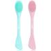 MSQ face cleaning brush 2 pieces of Applicator brush facial mask brush facial scrubber mask brush silicone 2 in 1 double-head face brush to apply and clean blue+pink