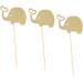 LABRIMP 3pcs Cupcake Picks Jungle Animal Toppers Gold Glitter Toppers Fruitcakes Dessert Topper Appetizers Elephant Party Decoration Cake Toothpick Topper Valentine Food Lip Gloss Wooden Golden 10.00X5.30X0.20CM - Buy Online on GoSupps.com
