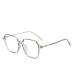 Metal Temples Tr90 Square Frame Blue Light Blocking Glasses for Women Men Anti UV Ray Computer Reading Glasses for Women Men Gray 55 Millimeters